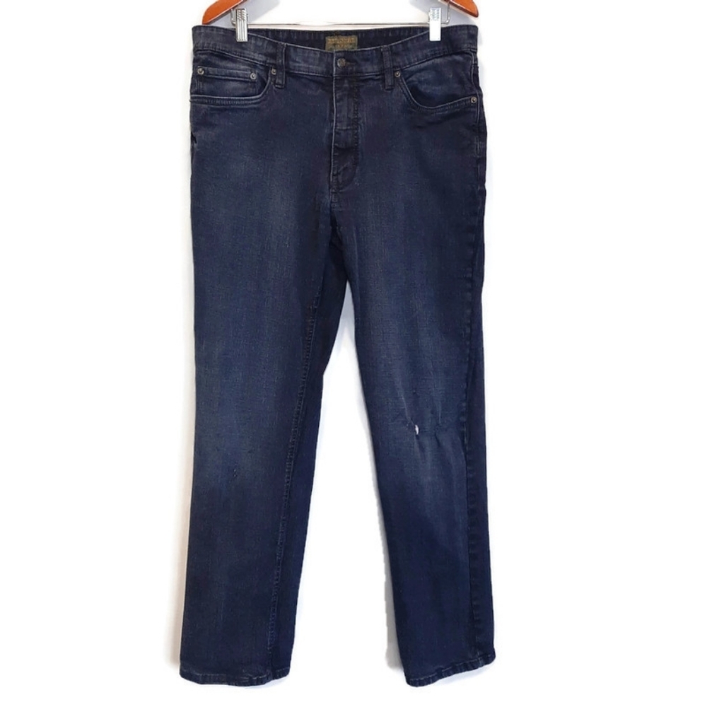 3/$20 Urban Star Distressed Straight Leg Mens Jeans Dark Wash Stretch 38 x 33